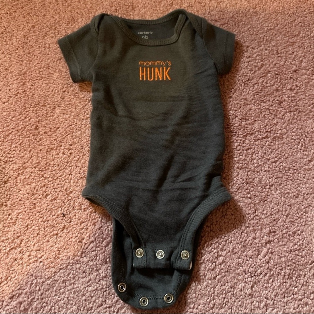 Carter's Onesie with Vibrant Orange Text